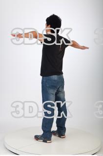 Whole body reference black tshirt blue jeans of Orville 0020